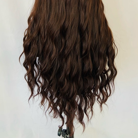 Long Chestnut Brown Premium Synthetic “Put On & Go” Wig with Bangs 😊 - Picture 12 of 12